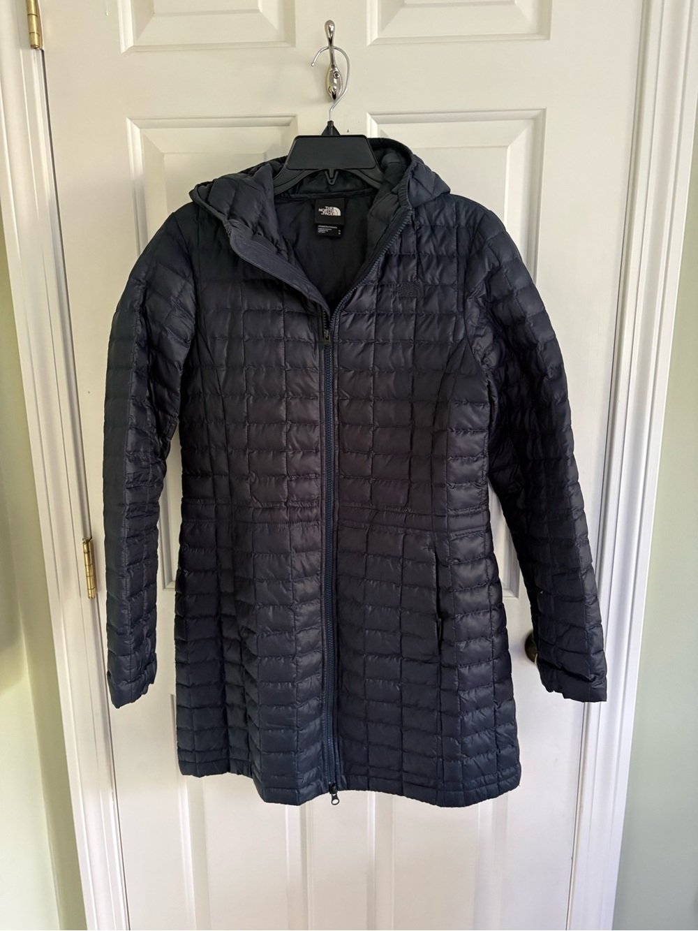 The North Face Women's Blue Quilted Packable Hooded Puffer Coat